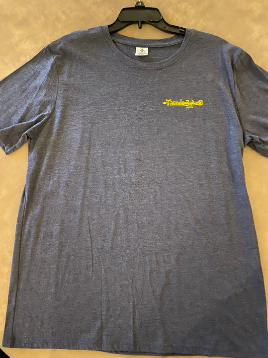 Men's Comfort Tee- Navy with Yellow