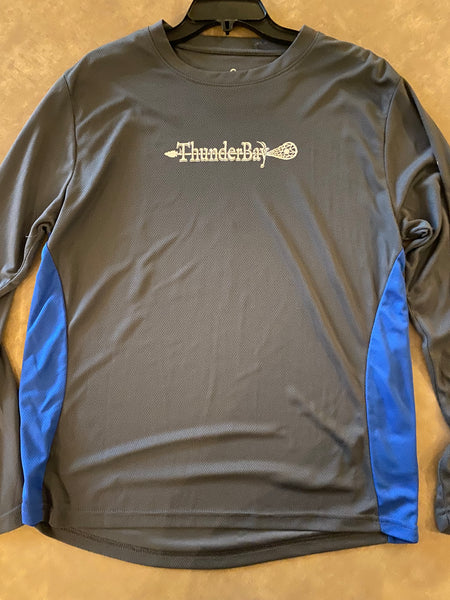 Men's Long Sleeve-Grey/Blue