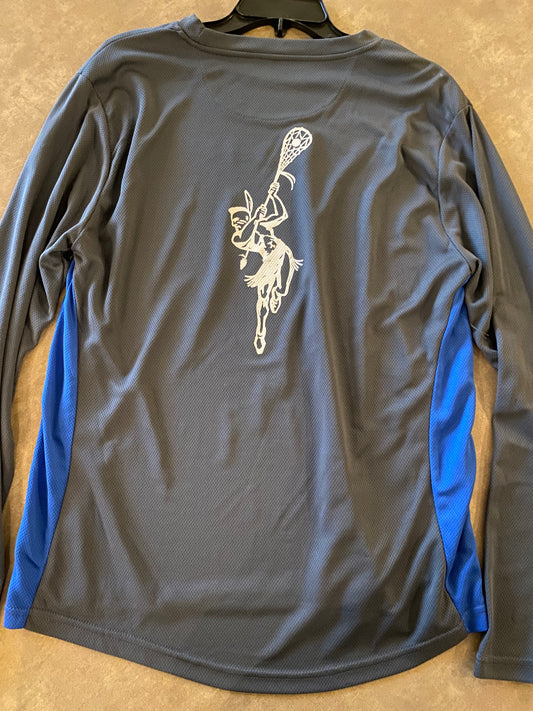 Men's Long Sleeve-Grey/Blue
